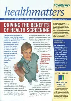 Picture showing the Front cover of the Health matters newsletter